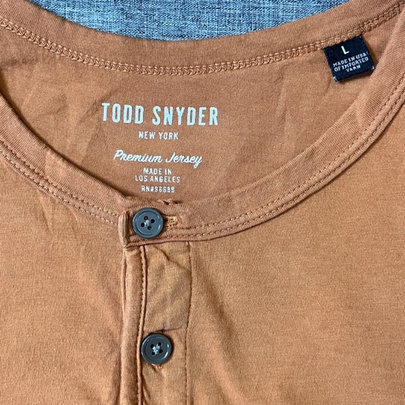 Todd Snyder 100% Cotton Premium Jersey Henley Long Sleeve Shirt - Men's Size L - Picture 4 of 9